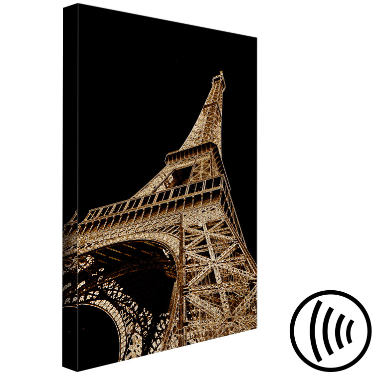 Canvas Print French Flash (1-piece) Vertical - Eiffel Tower on a black background 137876 additionalImage 6