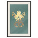 Poster Angelic Holidays - golden angel on a contrasting green background 137976 additionalThumb 23