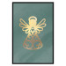 Poster Angelic Holidays - golden angel on a contrasting green background 137976 additionalThumb 19