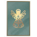 Poster Angelic Holidays - golden angel on a contrasting green background 137976 additionalThumb 25