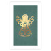 Poster Angelic Holidays - golden angel on a contrasting green background 137976 additionalThumb 9