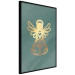 Poster Angelic Holidays - golden angel on a contrasting green background 137976 additionalThumb 3