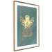 Poster Angelic Holidays - golden angel on a contrasting green background 137976 additionalThumb 2