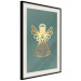 Poster Angelic Holidays - golden angel on a contrasting green background 137976 additionalThumb 8