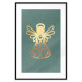 Poster Angelic Holidays - golden angel on a contrasting green background 137976 additionalThumb 24