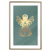 Poster Angelic Holidays - golden angel on a contrasting green background 137976 additionalThumb 27