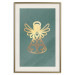 Poster Angelic Holidays - golden angel on a contrasting green background 137976 additionalThumb 22
