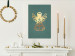 Poster Angelic Holidays - golden angel on a contrasting green background 137976 additionalThumb 12