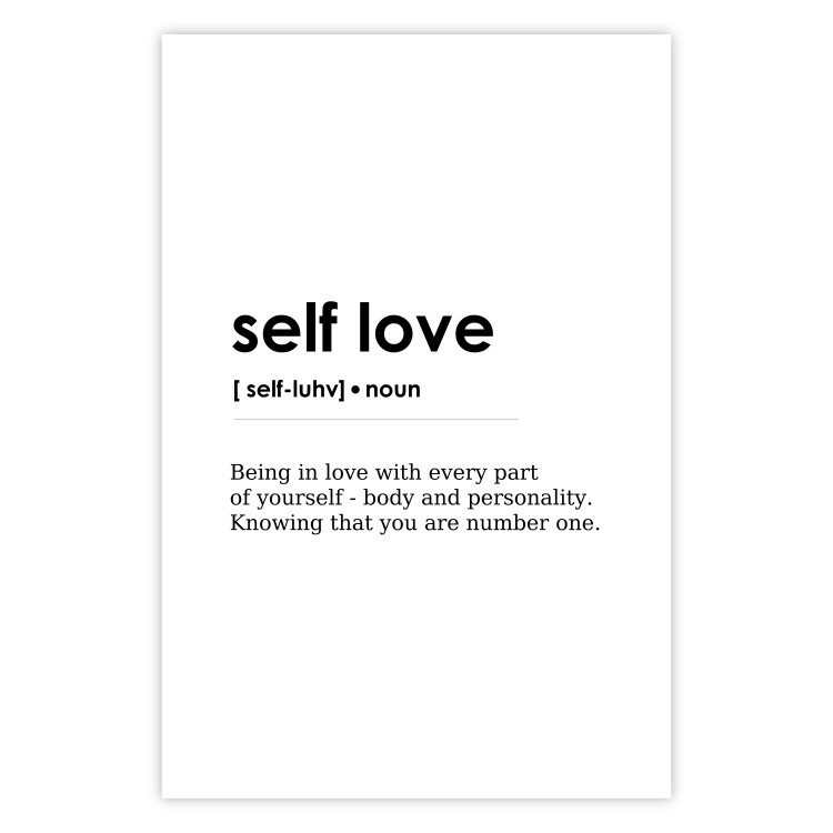Poster Self Love - black English texts on a contrasting white background 138876 additionalImage 18