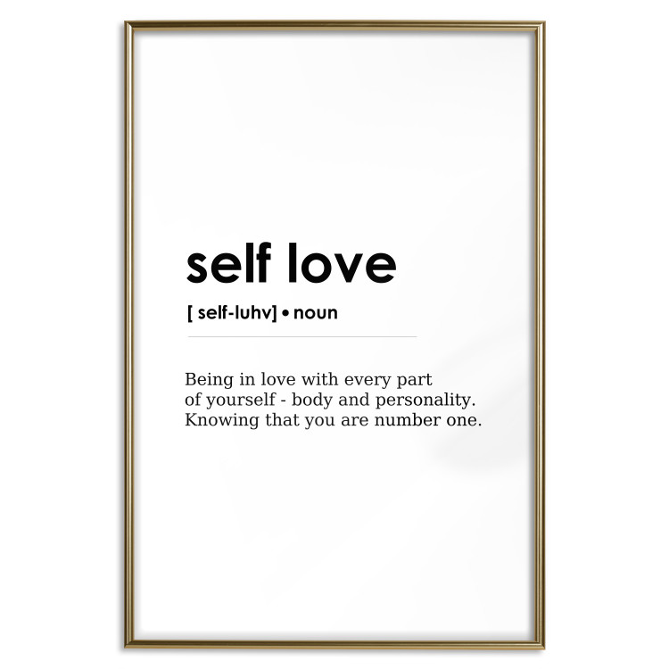 Poster Self Love - black English texts on a contrasting white background 138876 additionalImage 14