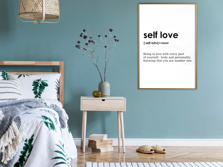 Poster Self Love - black English texts on a contrasting white background 138876 additionalImage 9