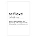 Poster Self Love - black English texts on a contrasting white background 138876