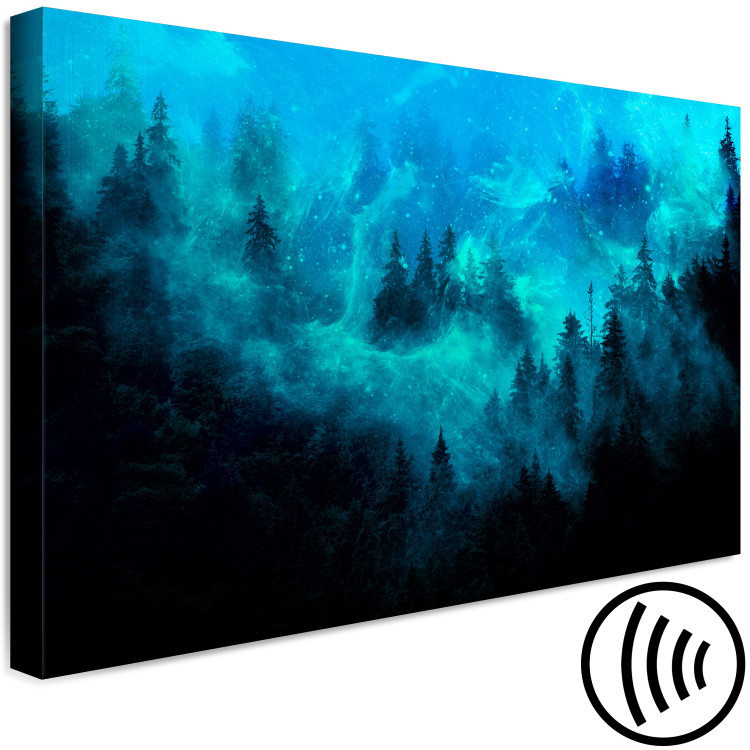 Canvas Art Print Magical Mist (1-piece) - second variant - forest landscape at night 142976 additionalImage 6