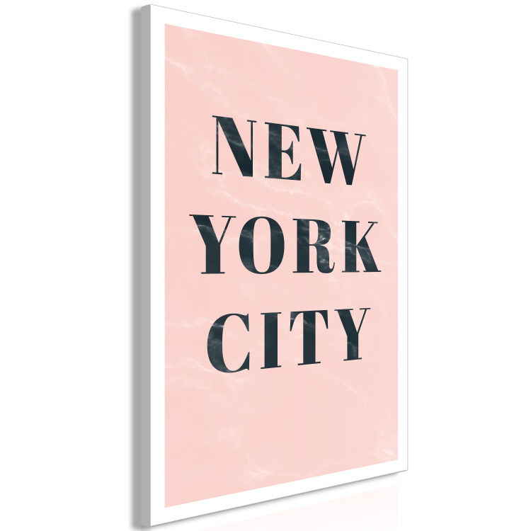 Canvas Art Print Glamorous New York (1-piece) Vertical - pink background and text 143476 additionalImage 2