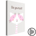 Canvas Be Yourself (1-piece) - pink cat and motivating slogan for children 146576 additionalThumb 6