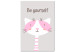 Canvas Be Yourself (1-piece) - pink cat and motivating slogan for children 146576