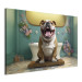 Canvas Print AI French Bulldog Dog - Animal Waiting In Colorful Bathroom - Horizontal 150176 additionalThumb 2