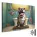 Canvas Print AI French Bulldog Dog - Animal Waiting In Colorful Bathroom - Horizontal 150176 additionalThumb 8