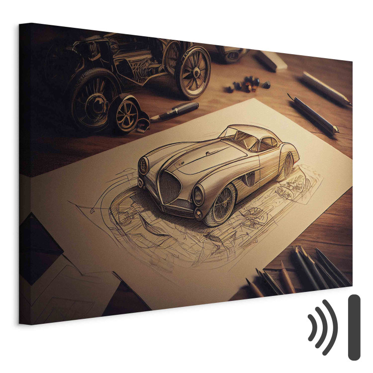 Canvas Car Sketch - Vintage Car Drawing Generated by AI 151076 additionalImage 8