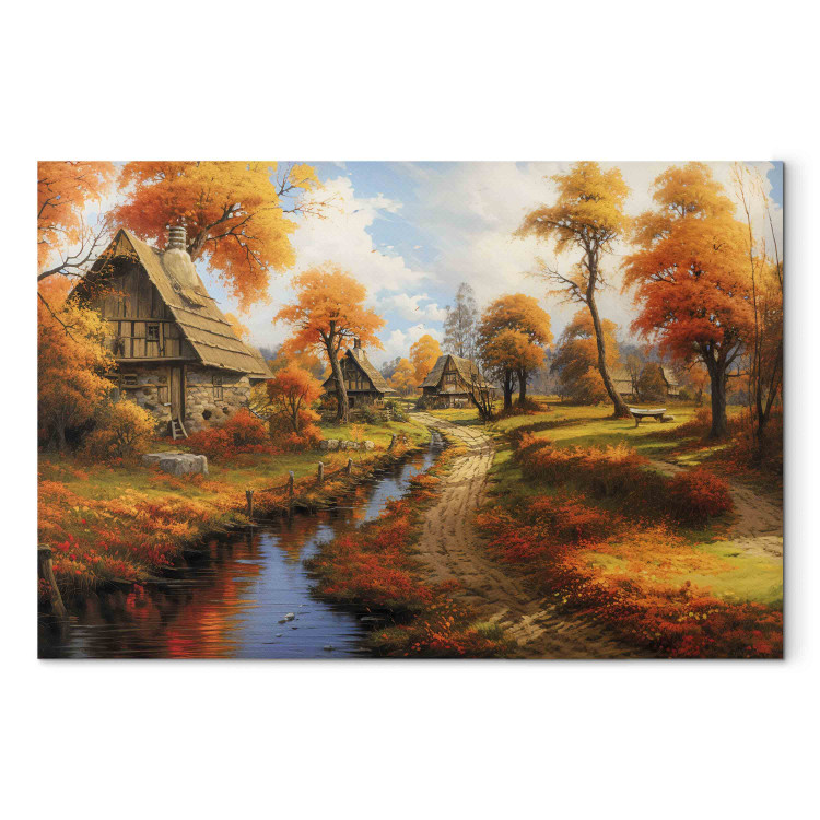Large canvas print A Small Medieval Town - A Picture of the Polish Countryside During Autumn [Large Format] 151576