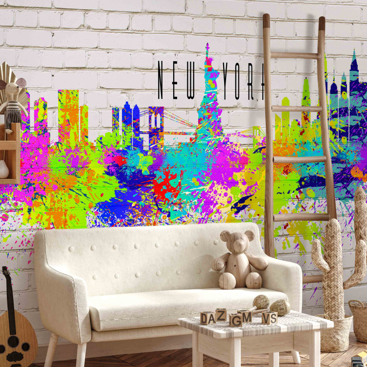 Photo Wallpaper Colours of the City - colourful abstraction of New York City with the Statue of Liberty 59776 additionalImage 5