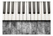 Photo Wallpaper Inspired by classical music - artistic piano keyboard on a gray wood background 61376 additionalThumb 1