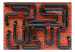 Wall Mural Industrial composition - geometric pipes on a red brick background 91976 additionalThumb 1