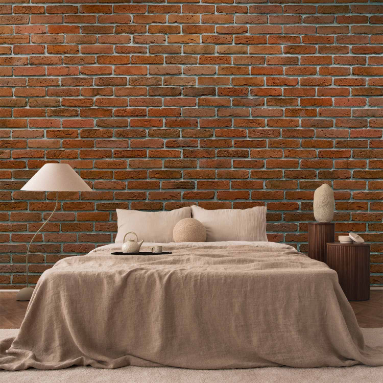 Photo Wallpaper Urban style - orange background with texture of regularly laid bricks 94176 additionalImage 2