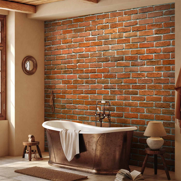 Photo Wallpaper Urban style - orange background with texture of regularly laid bricks 94176 additionalImage 8