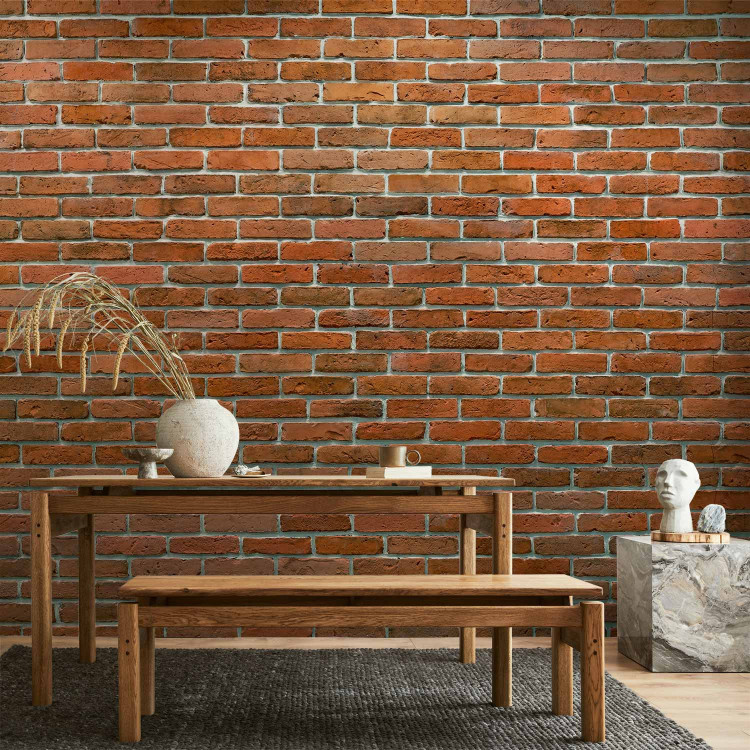 Photo Wallpaper Urban style - orange background with texture of regularly laid bricks 94176 additionalImage 4