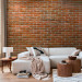 Photo Wallpaper Urban style - orange background with texture of regularly laid bricks 94176