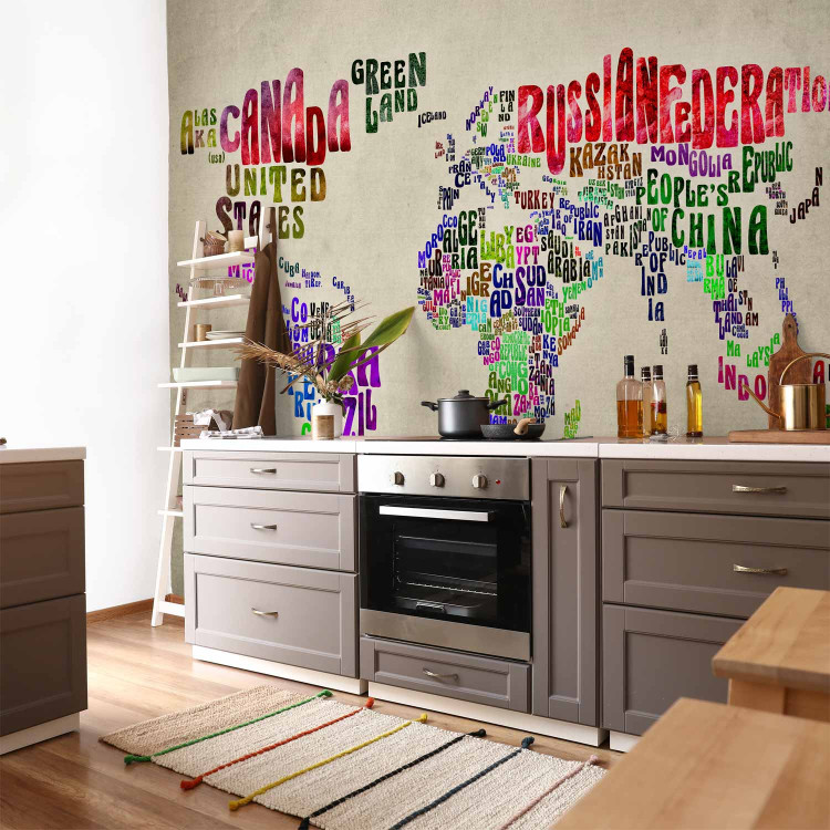 Wall Mural World map - continents with shape of countries in the form of English names 96876 additionalImage 7