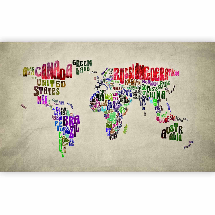 Wall Mural World map - continents with shape of countries in the form of English names 96876 additionalImage 5
