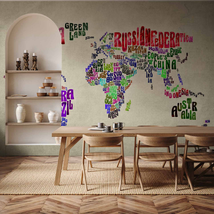 Wall Mural World map - continents with shape of countries in the form of English names 96876 additionalImage 4