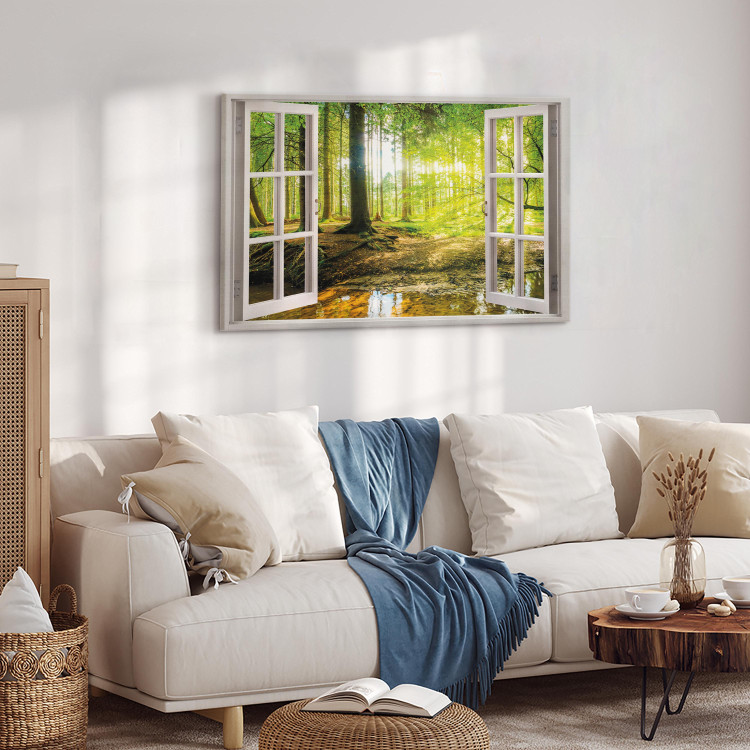 Canvas Art Print Window: View on Forest 105186 additionalImage 11