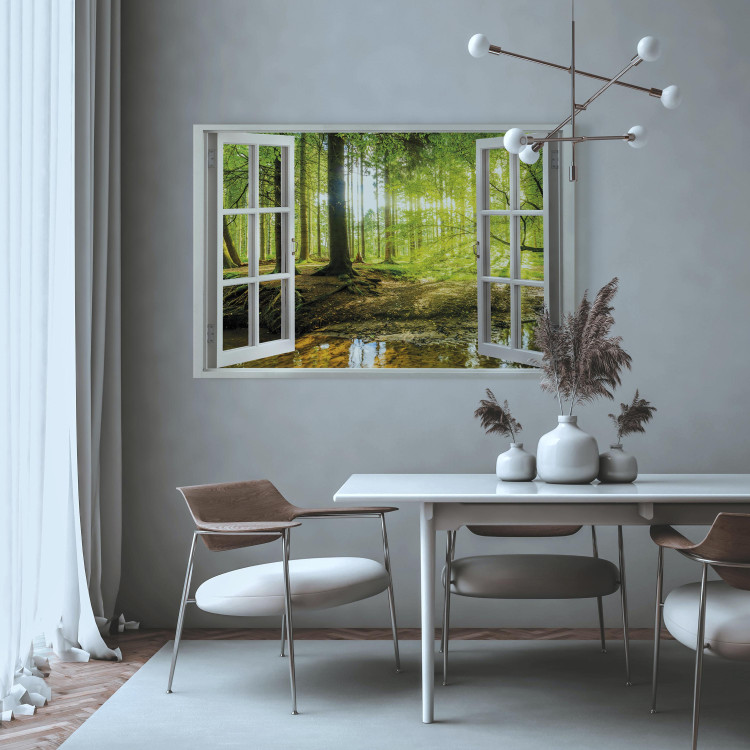 Canvas Art Print Window: View on Forest 105186 additionalImage 3