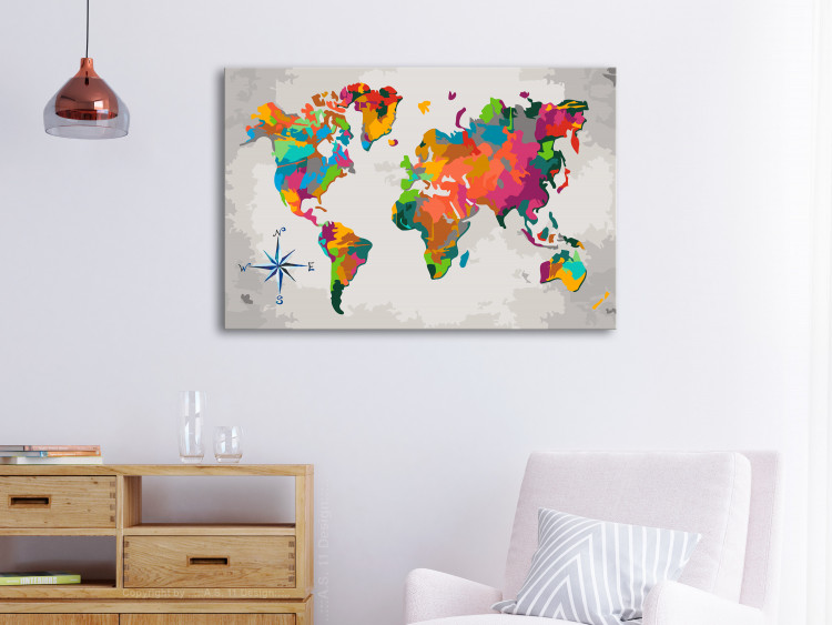 Paint by number World Map (Compass Rose) 107486 additionalImage 2