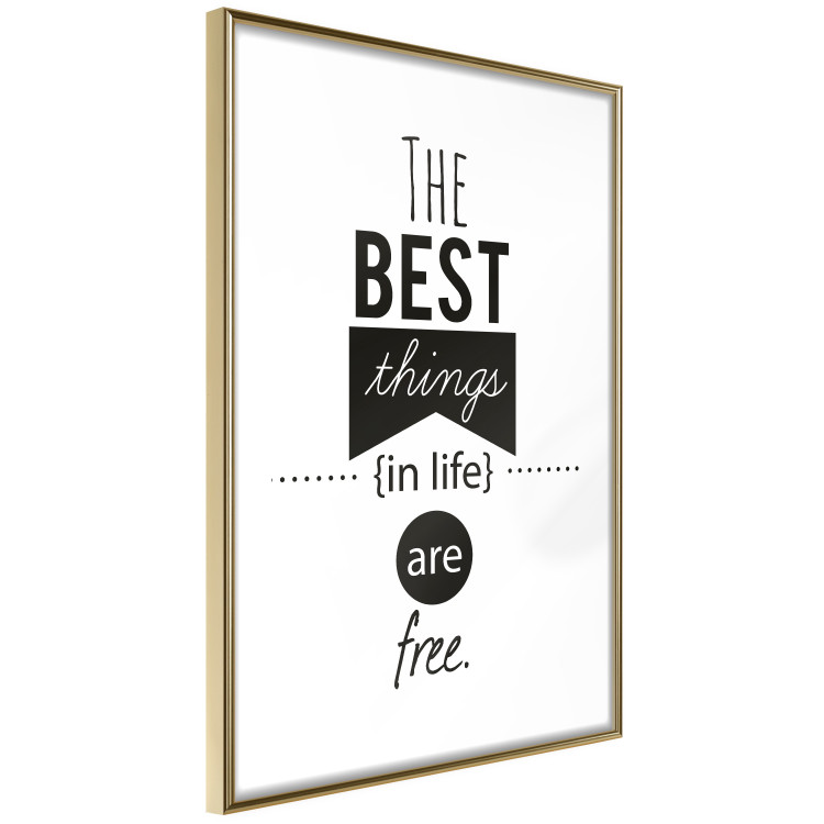 Wall Poster The Best Things in Life Are Free - black and white composition with texts 114686 additionalImage 6