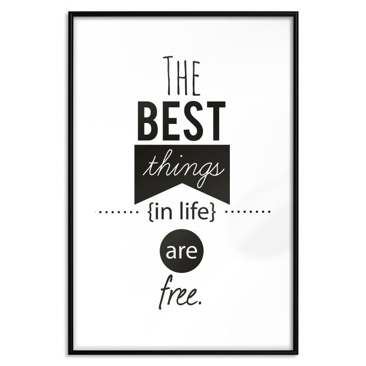 Wall Poster The Best Things in Life Are Free - black and white composition with texts 114686 additionalImage 15