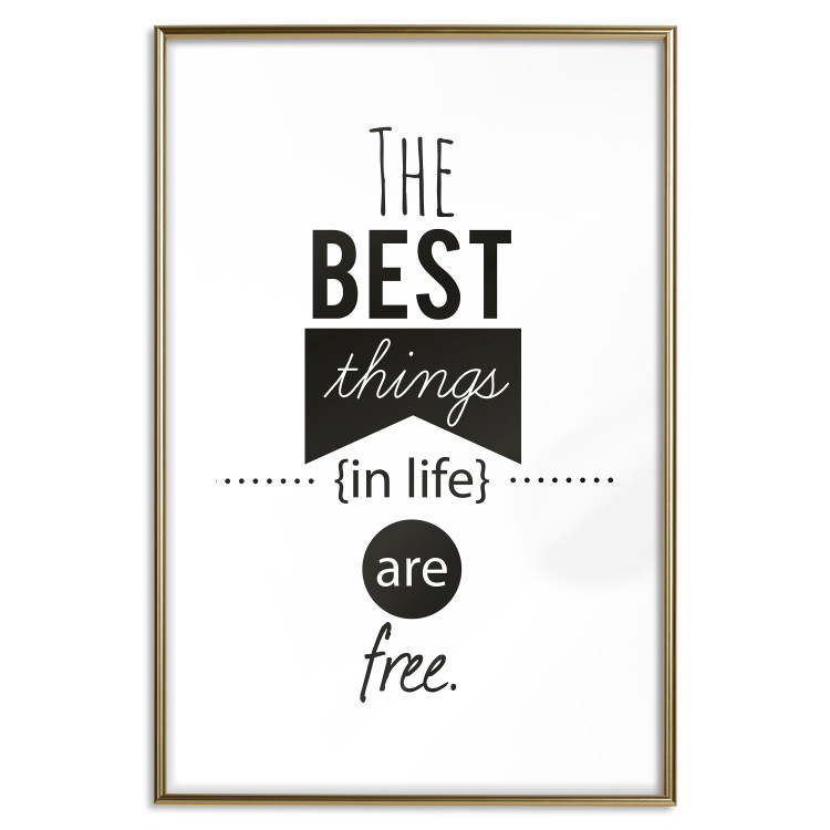 Wall Poster The Best Things in Life Are Free - black and white composition with texts 114686 additionalImage 14
