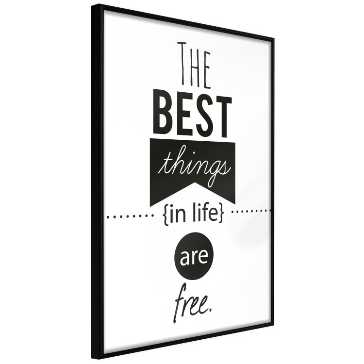 Wall Poster The Best Things in Life Are Free - black and white composition with texts 114686 additionalImage 10