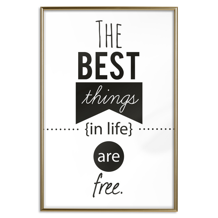 Wall Poster The Best Things in Life Are Free - black and white composition with texts 114686 additionalImage 16