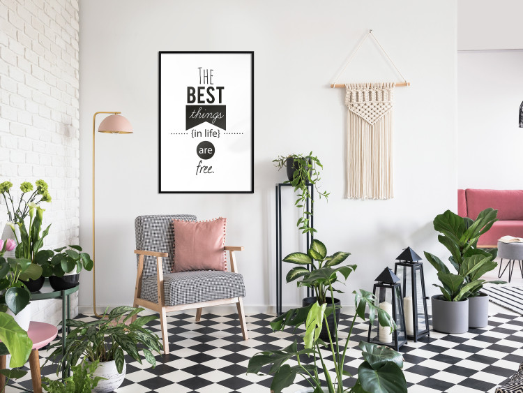 Wall Poster The Best Things in Life Are Free - black and white composition with texts 114686 additionalImage 4