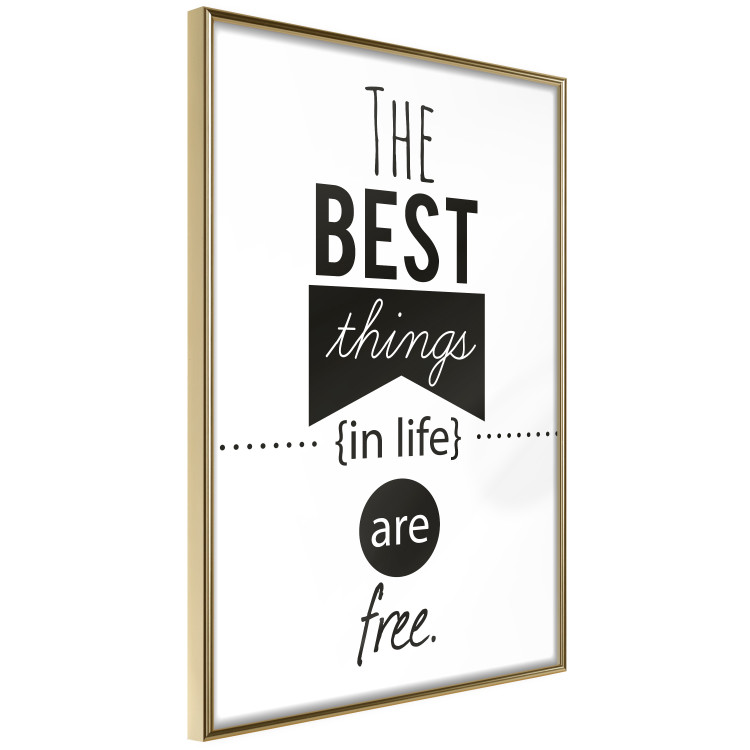Wall Poster The Best Things in Life Are Free - black and white composition with texts 114686 additionalImage 12