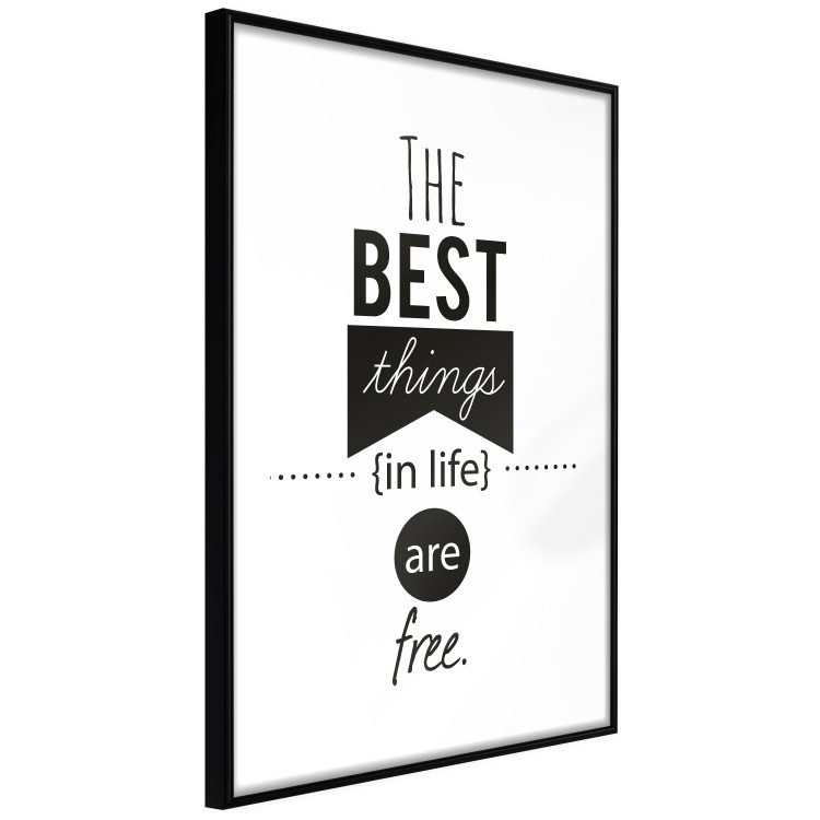 Wall Poster The Best Things in Life Are Free - black and white composition with texts 114686 additionalImage 11
