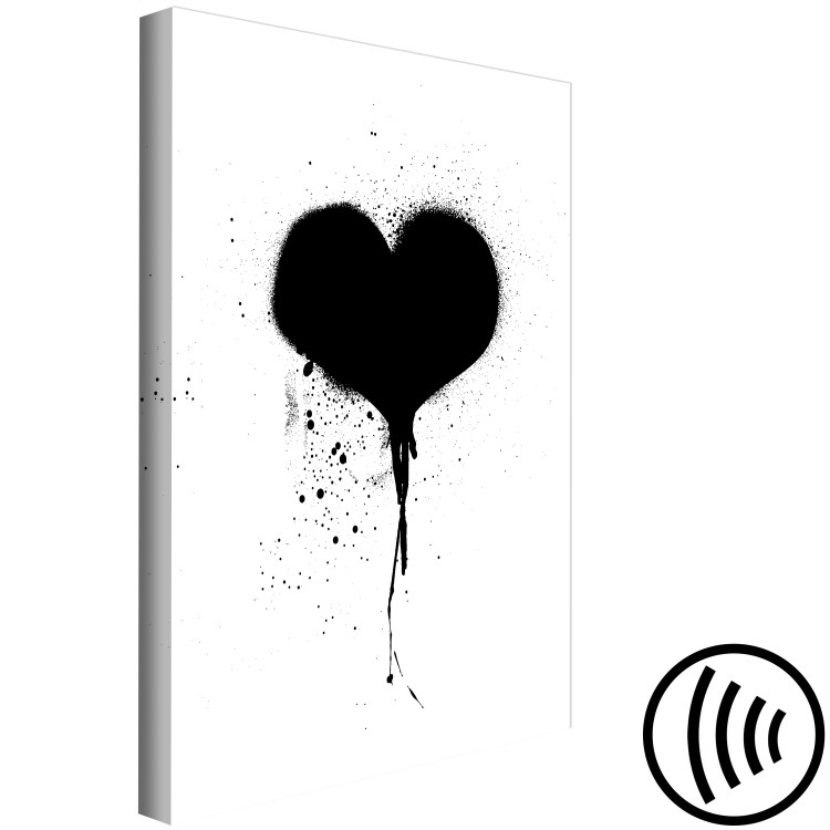 Canvas Art Print Contrast of Emotions (1-part) - Heartbeat in Black and White Shades 115086 additionalImage 6