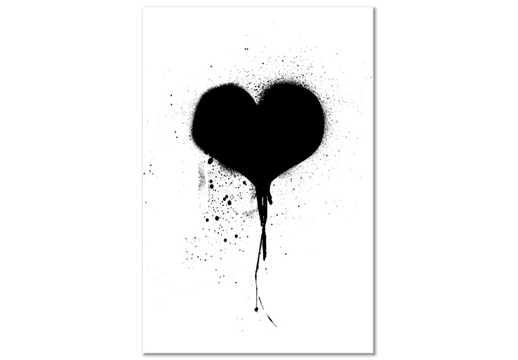 Canvas Art Print Contrast of Emotions (1-part) - Heartbeat in Black and White Shades 115086