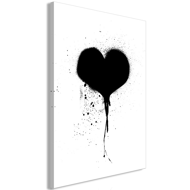 Canvas Art Print Contrast of Emotions (1-part) - Heartbeat in Black and White Shades 115086 additionalImage 2