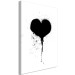 Canvas Art Print Contrast of Emotions (1-part) - Heartbeat in Black and White Shades 115086 additionalThumb 2