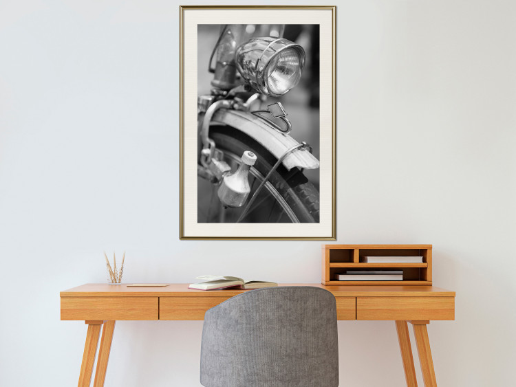 Poster Bicycle Details - black and white composition with a close-up of a bike 117786 additionalImage 21